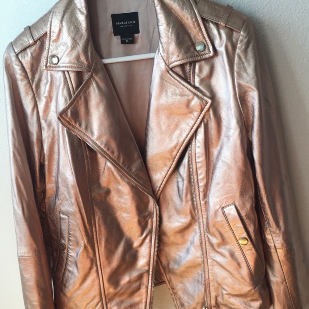 Marciano Rose Gold Leather Jacket